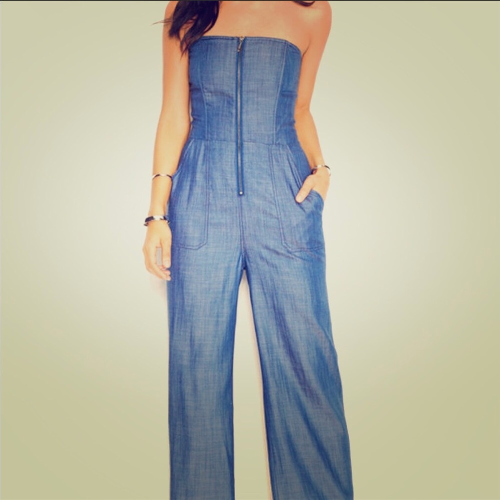 ISO Rachel Roy denim jumpsuit in large or x-large